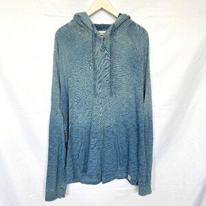 Lucky Brand True Indigo Ombre Blue Long Sleeve Hoodie Shirt
